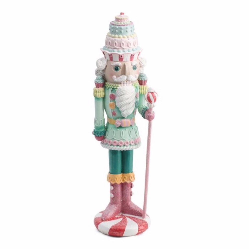 🛑READ❤️ NIB  Pink/Green Pastel Candy Nutcracker 22” Peppermint Base MSRP $169